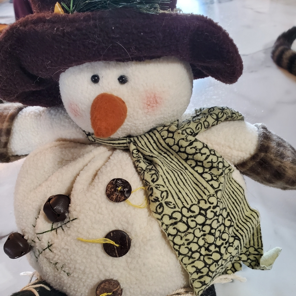 Decorative Snowman Plush Figurine - Picture 13 of 16